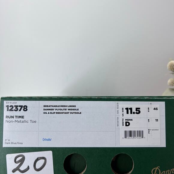 Danner Run Time 3" ESD Composite Toe Sneaker Dark Blue/Gray 12378 Men 11.5D NWB - Picture 10 of 10